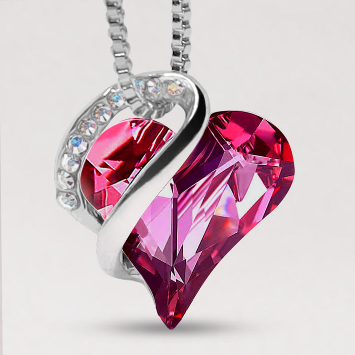 Buddha Stones Love Heart Birthstone Healing Energy Necklace Pendant - 02-February-Pink Purple - image 7
