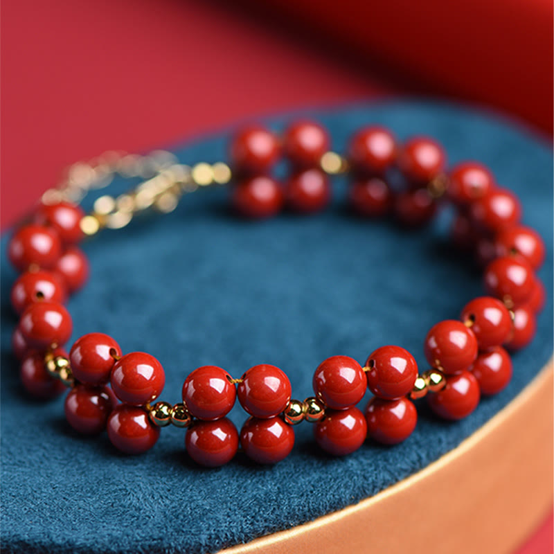 Buddha Stones Natural Cinnabar Beaded Blessing Bracelet - image 5