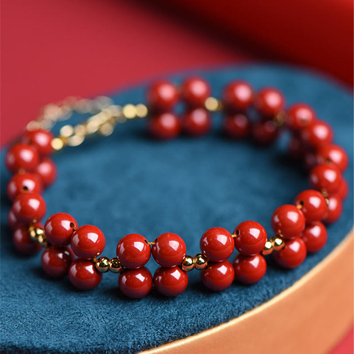 Buddha Stones Natural Cinnabar Beaded Blessing Bracelet - image 5