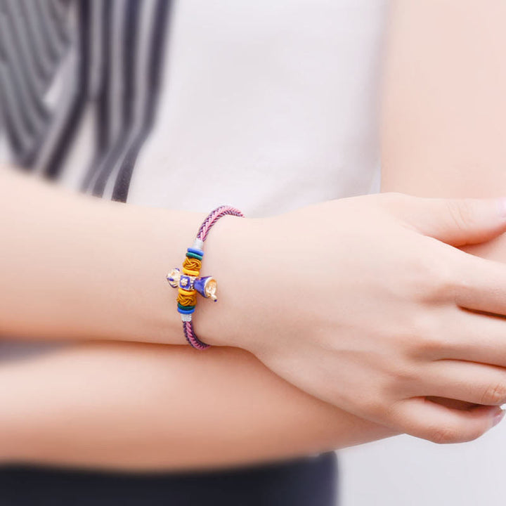 Buddha Stones Tibetan Handmade Dorje Vajra Strength Eight Threads String Bracelet - image 4