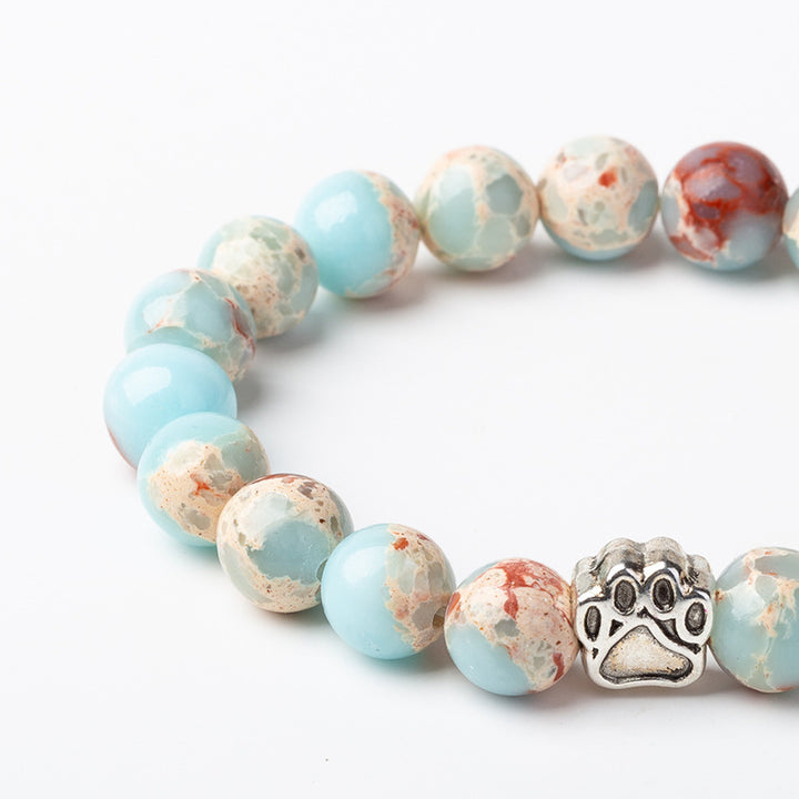 Indian Agate Green Agate Dog Paw Positive Calm Bracelet - image 23