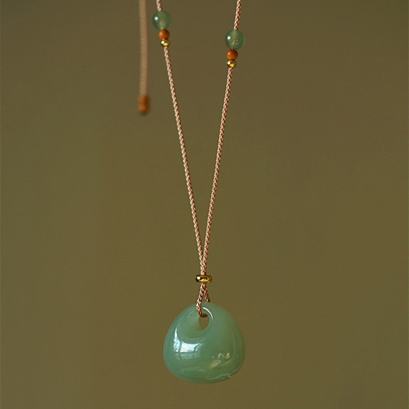 Buddha Stones Natural Jade Luck Prosperity Necklace Pendant (Random Color) - image 7