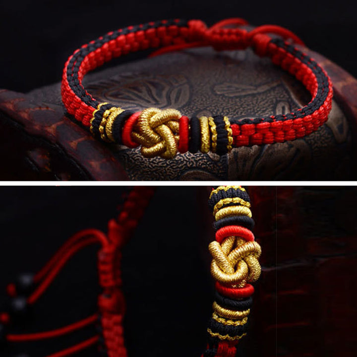 Buddha Stones Colorful Rope True Love Knot Luck Handmade Bracelet - image 5