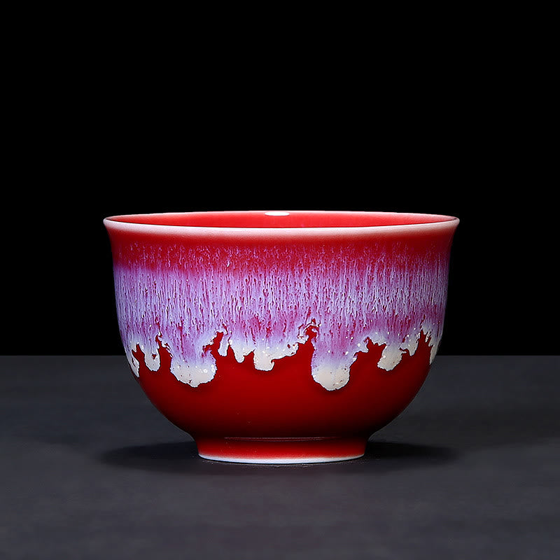 Buddha Stones Chinese Jianzhan Glaze Kiln Change Ceramic Teacup Tenmoku Kung Fu Tea Cup - Red - 6.5cm*4.5cm*60ml - image 28