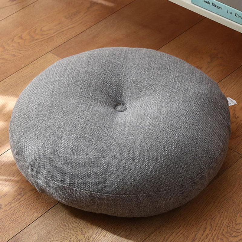 Buddha Stones Lotus Simple Pattern Linen Meditation Seat Cushion Home Living Room Decoration - Detachable - Approx. 40cm × 10cm (slight variation possible) - DimGray - image 0
