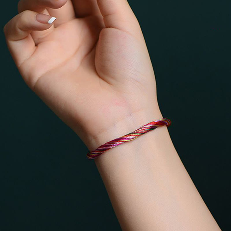 Buddha Stones Tibetan Handmade Five Colorful Thread Dragon Boat Festival Protection Adult Child String Bracelet - image 3