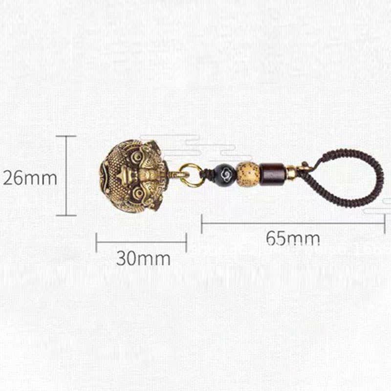 Buddha Stones PiXiu Wealth Copper Key Chain - image 11