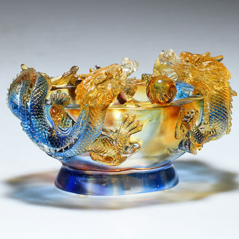 Buddha Stones Feng Shui Chinese Zodiac Dragon Handmade Liuli Crystal Art Piece Protection Home Office Decoration - image 3