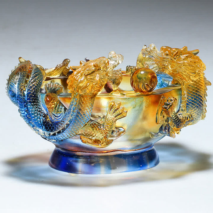 Buddha Stones Feng Shui Chinese Zodiac Dragon Handmade Liuli Crystal Art Piece Protection Home Office Decoration - image 3