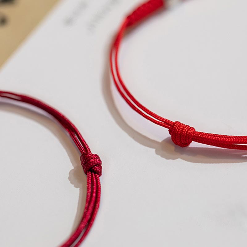 Buddha Stones 925 Sterling Silver Luck Bead Protection Red String Braided Bracelet - image 5