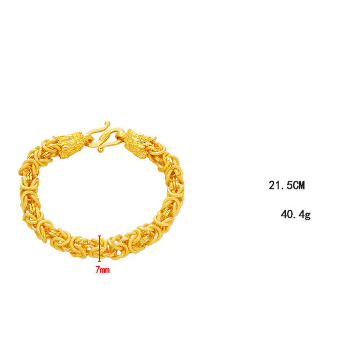 Buddha Stones 24k Gold Plated Double Headed Dragon Protection Bracelet - image 8