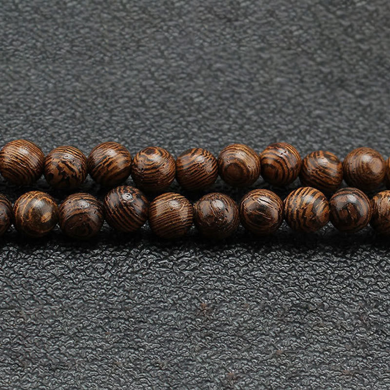 Buddha Stones Wenge Wood Turquoise Stone Protection Calm Necklace Pendant - image 3