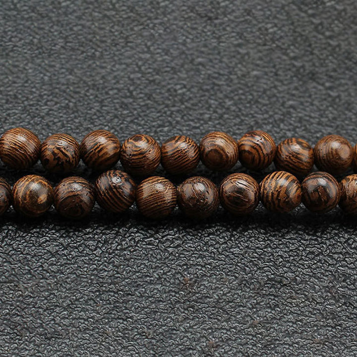 Buddha Stones Wenge Wood Turquoise Stone Protection Calm Necklace Pendant - image 3