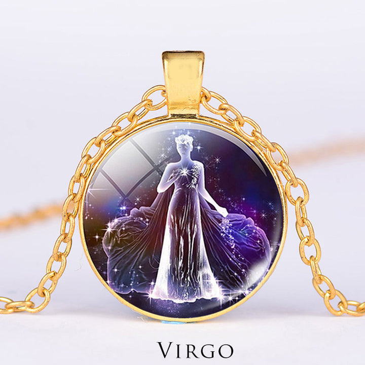 12 Constellations of the Zodiac Moon Starry Sky Protection Blessing Necklace Pendant - image 3