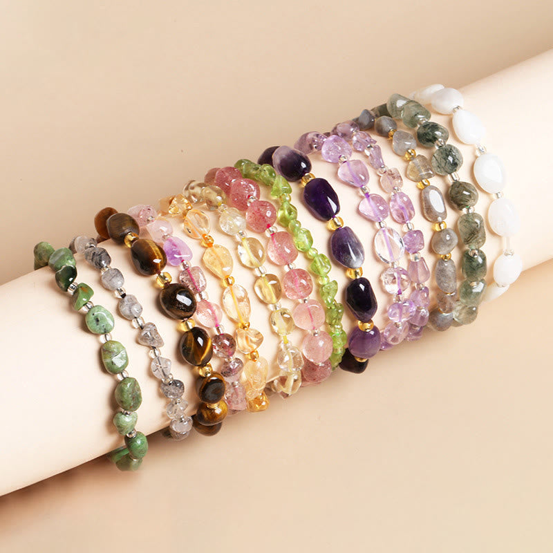Buddha Stones Natural Irregular Shape Stone Crystal Meditation Balance Bracelet - image 0