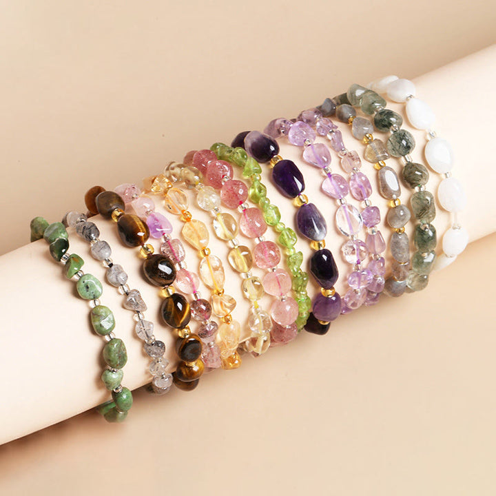 Buddha Stones Natural Irregular Shape Stone Crystal Meditation Balance Bracelet - image 0
