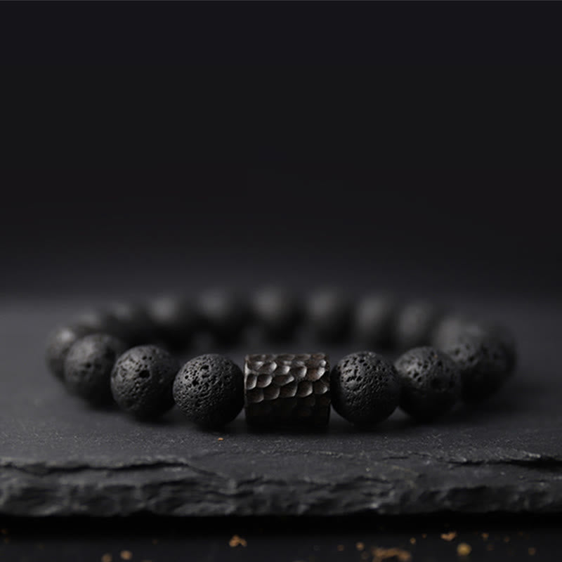 Buddha Stones Lava Rock Ebony Wood Tiger Eye Healing Bracelet - image 8