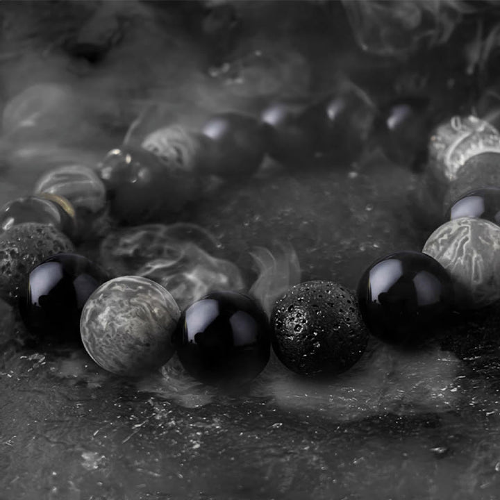 Buddha Stones "All the Best for Strength and Grounding" Obsidian Bracelet Includes Gift Message Card - image 12