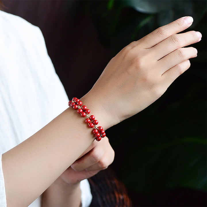 Buddha Stones Natural Cinnabar Beaded Blessing Bracelet - image 13