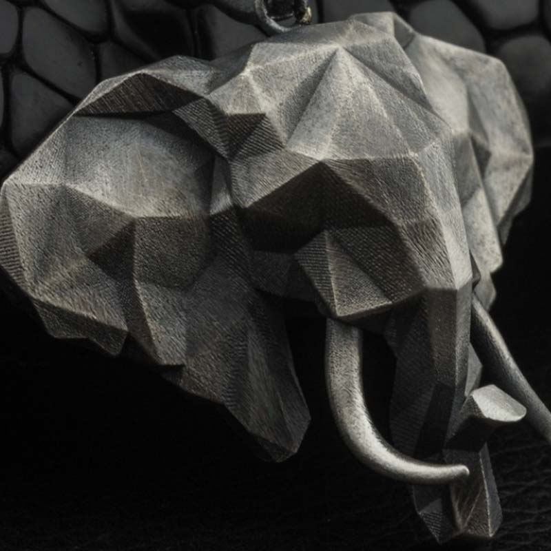 Elephant Pewter Titanium Steel Strength Necklace Pendant - image 4