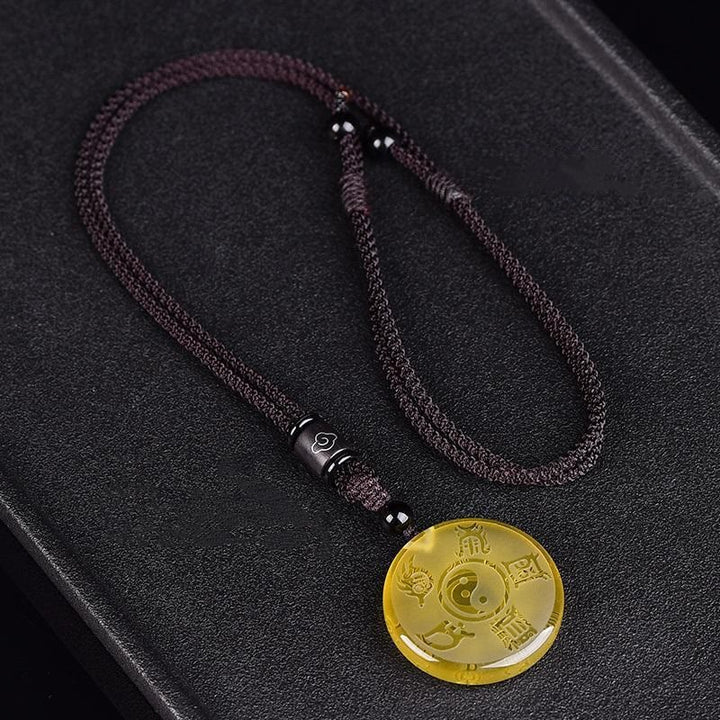 Buddha Stones Taoism Five Sacred Mountains Yin Yang Symbol Liuli Crystal Balance Necklace Pendant Key Chain - image 10