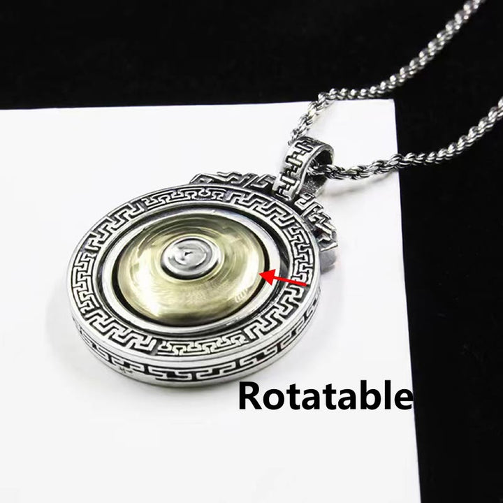 Buddha Stones Tibetan Om Mani Padme Hum Double Dorje Vajra Rotatable Purity Peace Necklace Pendant - image 3