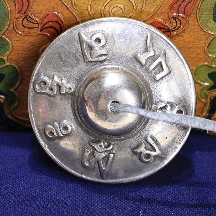 Buddha Stones Tibetan Tingsha Bell Six True Words White Copper Healing Decoration - Six True Words - image 2