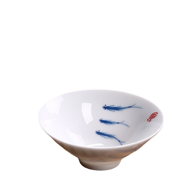 Buddha Stones Jingdezhen Blue and White Porcelain Koi Fish Ceramic Teacup Kung Fu Tea Cups - image 6