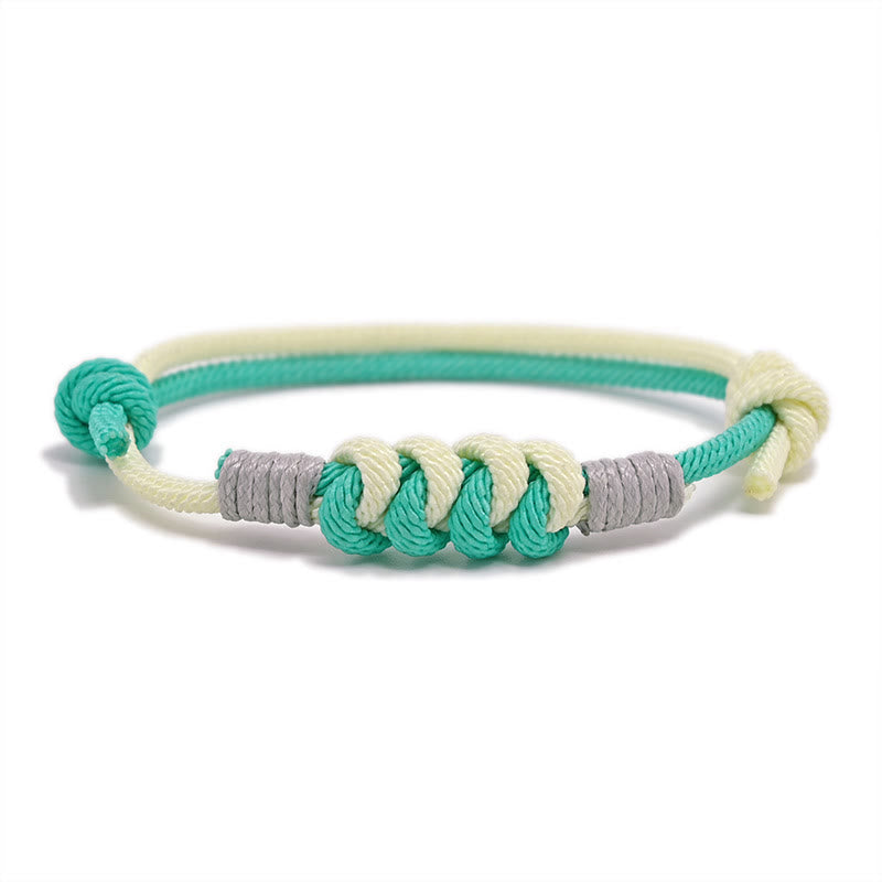 Buddha Stones Simple Design King Kong Knot Strength Braid String Bracelet - Green(Bracelet Size 15-25cm) - image 4