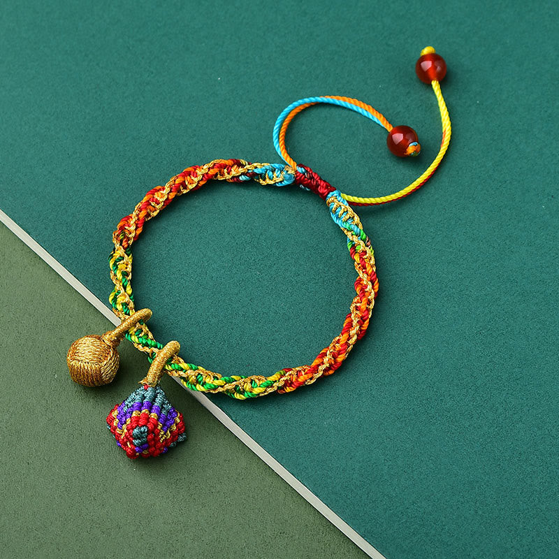 Buddha Stones Colorful Rope Luck Handcrafted Zongzi Charm Bracelet - Zongzi Colorful Rope - Adult(Wrist Circumference 16-19cm) - image 0