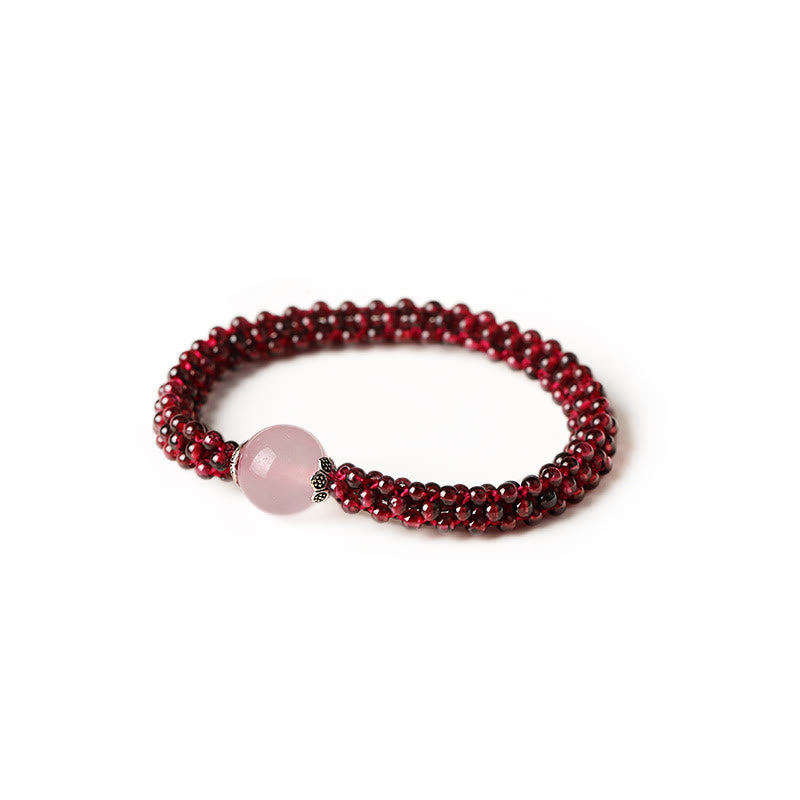 Buddha Stones Natural Garnet Pink Crystal Red Agate Amazonite Bead Protection Bracelet - image 5