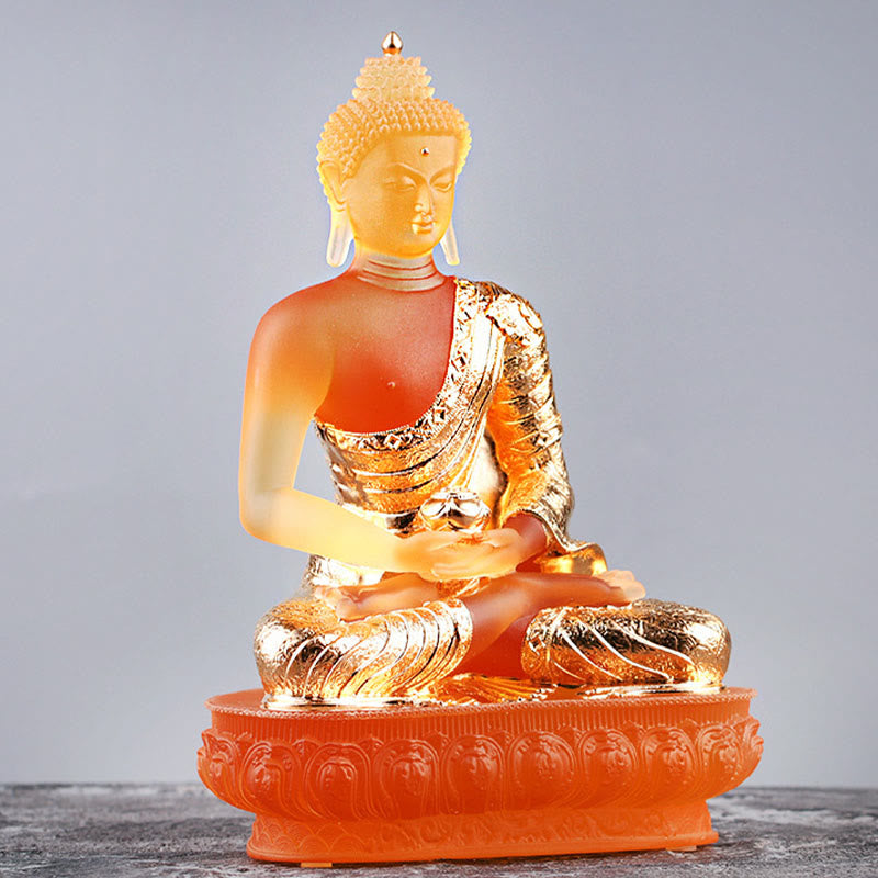 Buddha Stones Buddha Handmade Figurine Liuli Art Piece Serenity Statue Home Offering Decoration - image 2