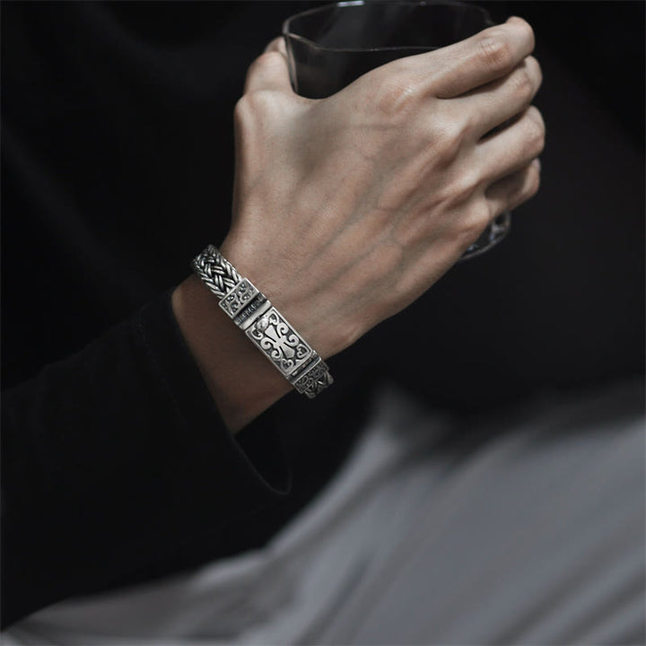Buddha Stones Retro Vine Totem Pattern Braided Healing Chain Bracelet - image 5
