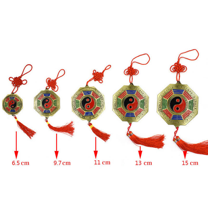 Feng Shui Bagua Map Five-Emperor Coins Chinese Knotting Harmony Energy Map - image 7