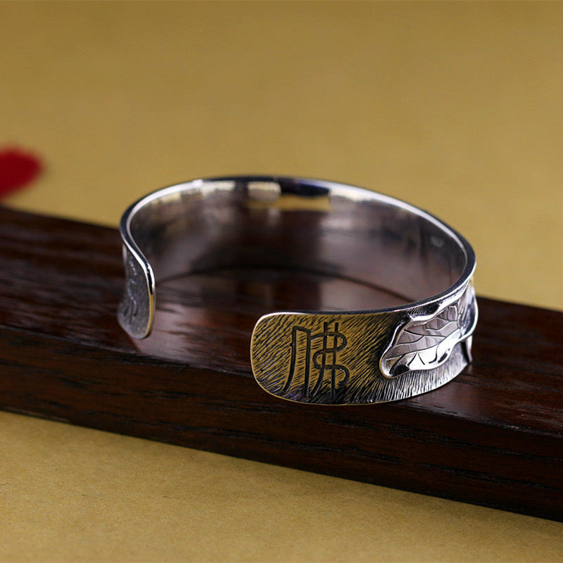 Buddha Stones 925 Sterling Silver Lotus Flower Calm Bracelet Adjustable Bangle - image 11