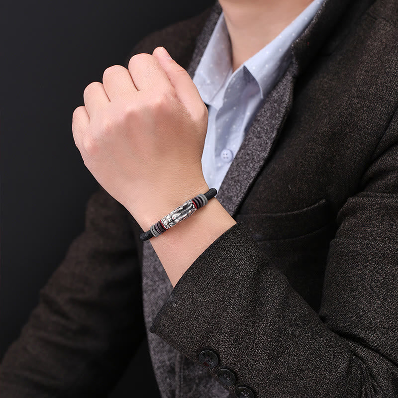 Buddha Stones 999 Sterling Silver Dragon Luck Handcrafted Braided Child Adult Bracelet - image 4