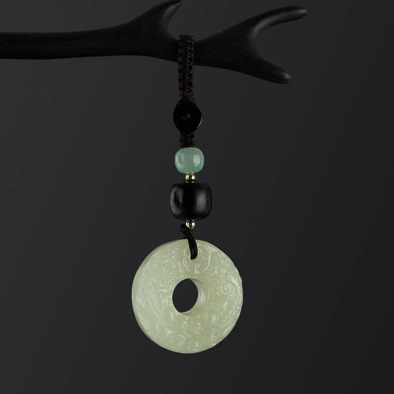 Buddha Stones PiXiu Jade Peace Buckle Abundance Wealth Key Chain - image 7
