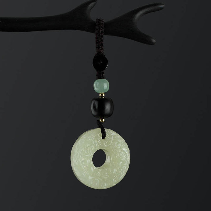 Buddha Stones PiXiu Jade Peace Buckle Abundance Wealth Key Chain - image 7