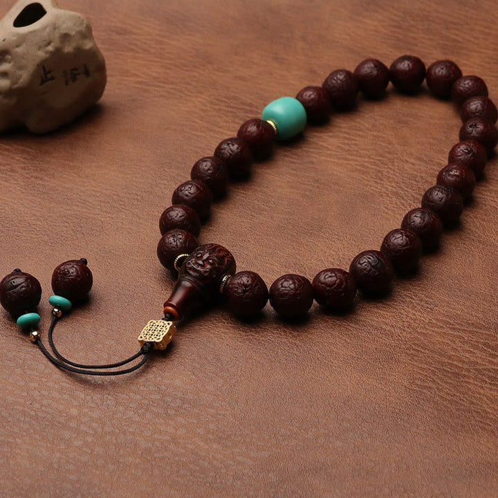 Buddha Stones Tibetan Bodhi Seed Agate Bead Luck Wealth Tassel Charm Wrist Mala - image 25