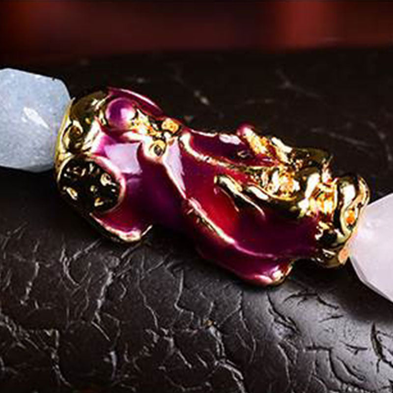 Natural Amethyst Fortune Pixiu Charm Bracelet - image 4