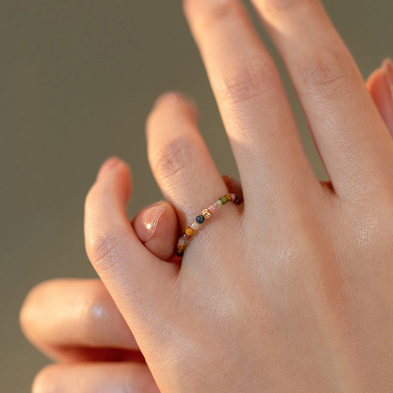 Buddha Stones Natural Tourmaline Positive Love Ring - image 4