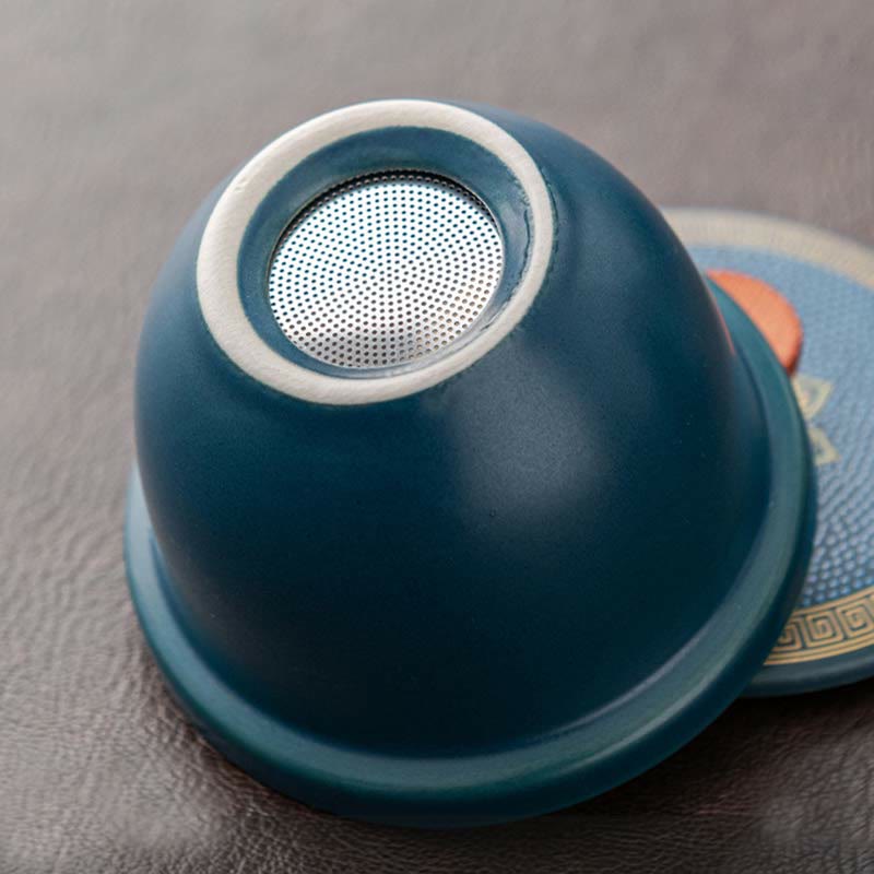 Buddha Stones Flower Chinese Gongfu Ceramic Teapot Portable Outdoor Travel Tea Set Bag - image 5