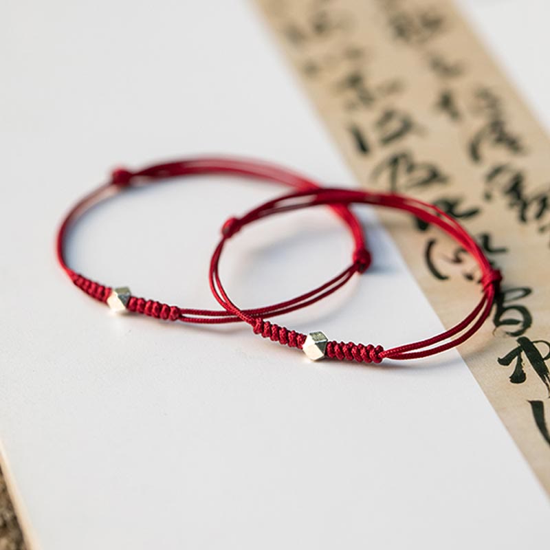 Buddha Stones 925 Sterling Silver Luck Bead Protection Red String Braided Bracelet - image 15