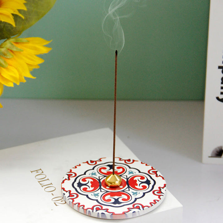 Buddha Stones Colorful Pattern Ceramic Blessing Stick Incense Burner - image 25