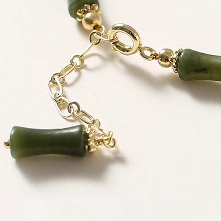 Buddha Stones Glass Bead Bamboo Luck Strength Chain Bracelet - image 8