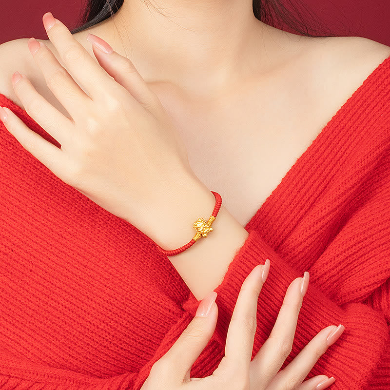 Buddha Stones 999 Sterling Silver Year of the Dragon Copper Coin Fortune Dragon Fu Character Luck Handcrafted Red String Braided Bracelet - image 13