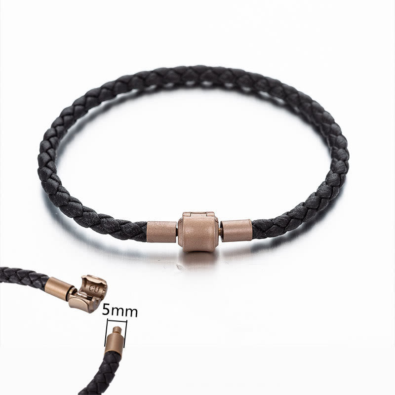 Buddha Stones Vintage Leather Rope Luck Braid String Bracelet - 4mm Black 20cm - image 2