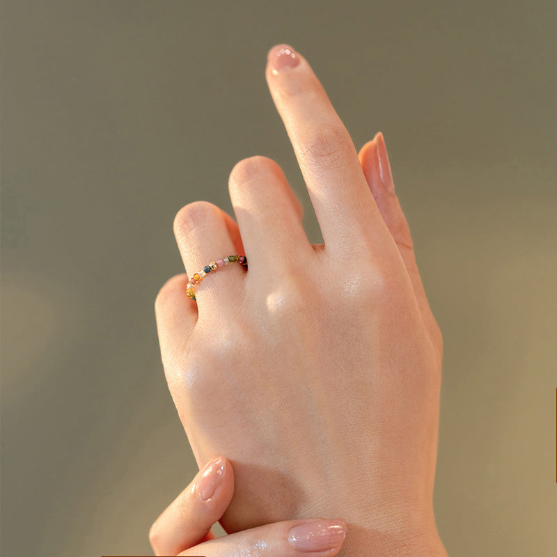 Buddha Stones Natural Tourmaline Positive Love Ring - image 3