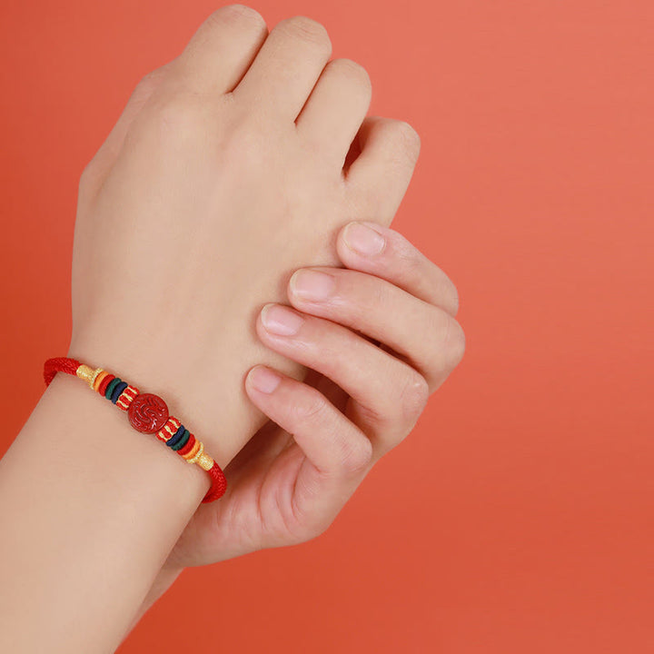 Buddha Stones Year of the Dragon 925 Sterling Silver Chinese Zodiac Cinnabar Auspicious Matches Blessing Bracelet - image 8