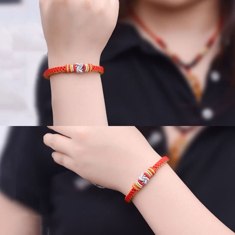 Buddha Stones Colorful Rope True Love Knot Luck Handmade Bracelet - image 14